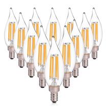 Lâmpada LED de candelabro HMYYJT regulável 6W 550LM E12 2700K, pacote com 12