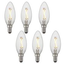 Lâmpada LED de candelabro Modvera Lighting 2W 2700K E12 25W, pacote com 6 Lâmpada LED de candelabro Modvera Lighting 2W 2700K E12 25W, pacote com 6