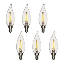 Lâmpada LED de candelabro Modvera Lighting 2W 2700K E12, pacote com 6 Lâmpada LED de candelabro Modvera Lighting 2W 2700K E12, pacote com 6