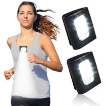 Lâmpada LED de corrida de segurança GOANDO, pacote com 2 unidades, preta, resistente à água