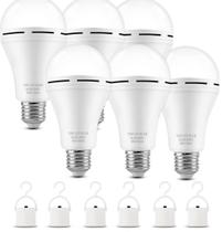 Lâmpada LED de emergência TFOI recarregável 12W 800lm, pacote com 6