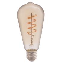Lâmpada LED de Filamento Espiral Tramontina ST64 4 W 2200 K Luz Amarela Âmbar Lâmpada LED de Filamento Espiral Tramontina ST64 4 W 2200 K Luz Amarela Âmbar
