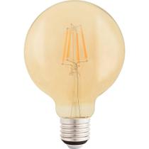 Lâmpada Led De Filamento Tramontina G95 4k 2200k Luz Amarela Vidro âmbar Tramontina