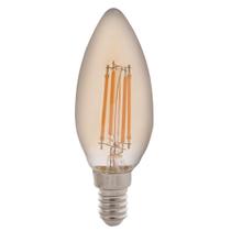 Lâmpada LED de Filamento Vela Tramontina C35 Base E14 4 W 2200 K Luz Amarela Âmbar Lâmpada LED de Filamento Vela Tramontina C35 Base E14 4 W 2200 K Luz Amarela Âmbar