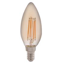 Lâmpada LED de Filamento Vela Tramontina C35 Base E14 4 W 2200 K Luz Amarela Âmbar