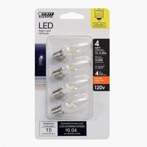 Lâmpada LED de luz noturna Feit Electric C7 E12 0,5 W 15 lúmens 4 unidades