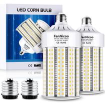 Lâmpada LED de milho FanniCoo 60W 7800lm 6500K E26/E39, pacote com 2