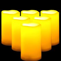 Lâmpada LED de pilar CANDLE CHOICE, controle remoto à prova d'água 7,5x13 cm, 6 unidades