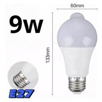 Lâmpada Led De Presença E27 Bulbo Luz Fria Bivolt C/ Sensor Segurança - JodiShop