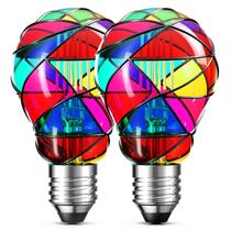 Lâmpada LED de vitral Hompavo regulável 3,5 W E26, pacote com 2 Lâmpada LED de vitral Hompavo regulável 3,5 W E26, pacote com 2