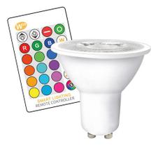 Lâmpada Led Dicróica Gu10 3,5w Rgb Com Controle Remoto Ip20 Rgb Lâmpada Led Dicróica Gu10 3,5w Rgb Com Controle Remoto Ip20 Rgb