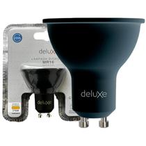 Lampada Led Dicroica MR16 GU10 Preto 4,8W Branco Quente 2700K Lampada Led Dicroica MR16 GU10 Preto 4,8W Branco Quente 2700K