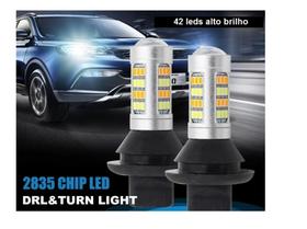 Lampada Led Drl Lanterna Branca Seta Laranja 1 Polo