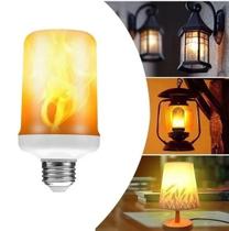 Lâmpada Led E27 9w Efeito Chama Fogo Tocha Flame Bivolt