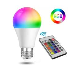 Lâmpada Led E27 Rgb Colorida 5w Bulbo Rgb + Controle Bivolt - Brisa