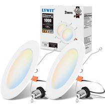 Lâmpada LED embutida LVWIT 6" 5CCT regulável, pacote com 2