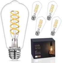 Lâmpada LED EMYMLITE regulável vintage 6W 4000K E26, pacote com 4