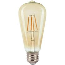 Lâmpada Led Filam St64 4w Autovolt E-27 2000k âmbar - Blumenau Iluminação Lâmpada Led Filam St64 4w Autovolt E-27 2000k âmbar - Blumenau Iluminação