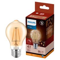 Lâmpada Led Filamento A60 4,5w 300lm E27 Dimer 110v Philips Lâmpada Led Filamento A60 4,5w 300lm E27 Dimer 110v Philips