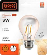 Lâmpada LED Filamento A60 Ambar 3W 2200K Black+Decker