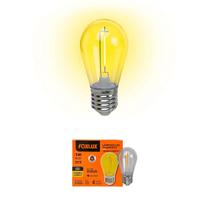 Lâmpada LED Filamento Foxlux Amarelo 1W E27 127V IP44 Kit com 8