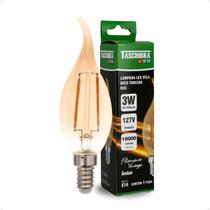 Lâmpada Led Filamento Vela Bico Torcido B35 Âmbar E14 Taschi Lâmpada Led Filamento Vela Bico Torcido B35 Âmbar E14 Taschi