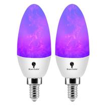 Lâmpada LED Flame Bulb Purple Fire Bulb E12 Candelabra, pacote com 2 unidades Lâmpada LED Flame Bulb Purple Fire Bulb E12 Candelabra, pacote com 2 unidades