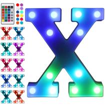 Lâmpada LED Foaky Letter Light X controle remoto colorido de 16 cores