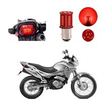 Lâmpada Led Freio 2 Polos Sequencial Strobo Moto CG125 1990 1991 1992 1993 1994