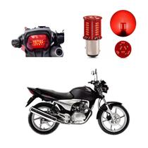 Lâmpada Led Freio 2 Polos Sequencial Strobo Moto CG150 Sport 2005 2006 2007 2008