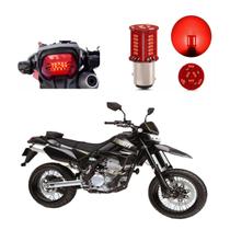 Lâmpada Led Freio 2 Polos Sequencial Strobo Moto D Tracker X 250CC 2010 2011 2012 2013