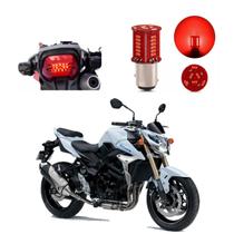 Lâmpada Led Freio 2 Polos Sequencial Strobo Moto GSR 750 2014 2015 2016