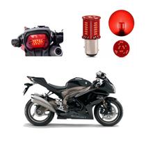 Lâmpada Led Freio 2 Polos Sequencial Strobo Moto GSX R 1000 2001 2002 2003 2004 2005 2006 2007 2008 2009 até 2013 Lâmpada Led Freio 2 Polos Sequencial Strobo Moto GSX R 1000 2001 2002 2003 2004 2005 2006 2007 2008 2009 até 2013