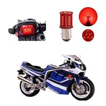 Lâmpada Led Freio 2 Polos Sequencial Strobo Moto GSX R 1100 1991 19992 1993 1994 1995 1996 1997 1998 1999 2000