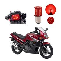 Lâmpada Led Freio 2 Polos Sequencial Strobo Moto Ninja 500R 2005 2006 2007 2008