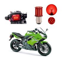 Lâmpada Led Freio 2 Polos Sequencial Strobo Moto Ninja 650R 649CC 2011 2012 2013