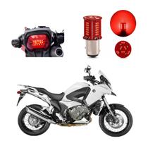 Lâmpada Led Freio 2 Polos Sequencial Strobo Moto VFR 1200X 2012 2013