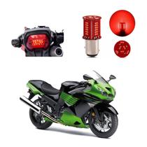 Lâmpada Led Freio 2 Polos Sequencial Strobo Moto ZX14 ZX14R 1352CC 2006 2007 2008 2009 2010 2011 2012 2013