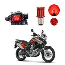 Lâmpada Led Freio 2 Polos Sequencial Strobo XL 700V Transalp 2011 2012 2013