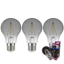 Lâmpada Led Fumê 30W Kit 3 unid. Vintage Branco Quente Iluminação Decorativa Retrô Multifilamento Luz Casa Decoração