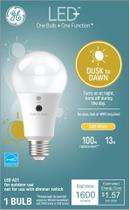 Lâmpada LED GE Lighting LED+ Dusk to Dawn Soft White A21 13W