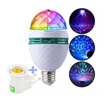 Lâmpada Led Giratória Colorida Rgb Festa Bola Maluca Bivolt Lâmpada Led Giratória Colorida Rgb Festa Bola Maluca Bivolt