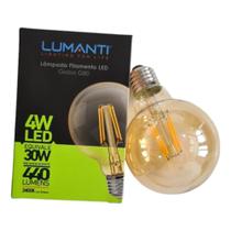 Lâmpada Led Globo G80 Filamento 4W Luz Âmbar Lumanti
