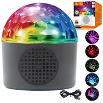 Lâmpada LED Globo Giratória Colorida USB RGB Bluetooth Estroboscópico Festas Discoteca Dj 5W Bivolt Cores Branca ou Preta