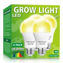 Lâmpada LED Grow mfxmf A19 9W E26 Full Spectrum x4 Pack