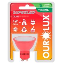 Lâmpada Led GU10 4 Watts Bivolt Vermelho - OUROLUX Lâmpada Led GU10 4 Watts Bivolt Vermelho - OUROLUX