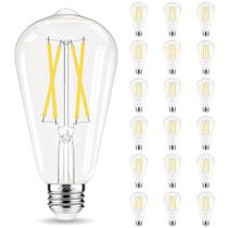 Lâmpada LED GVVoohome Edison 6W 600lm 4000K E26, pacote com 18