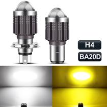 Lâmpada LED H4 e BA20D com Projetor - 12W, 10000lm, IP68