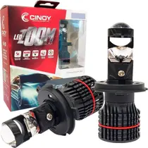 Lâmpada Led H4 Mini Projetor Zoom Slim 6000K 10000Lm 12V 24V