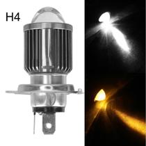Lâmpada LED H4 Projetor com Duas Cores Amarelo e Branco Lâmpada LED H4 Projetor com Duas Cores Amarelo e Branco